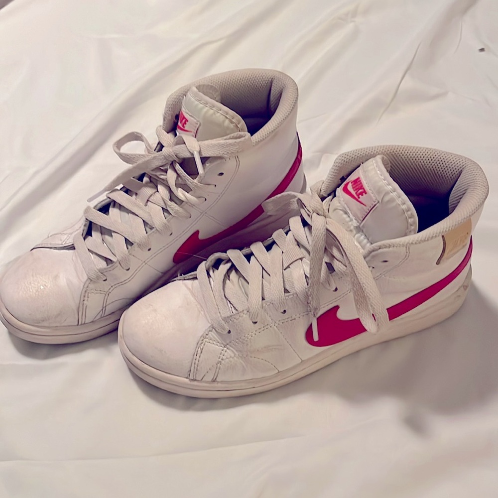 Pink high top Nikes